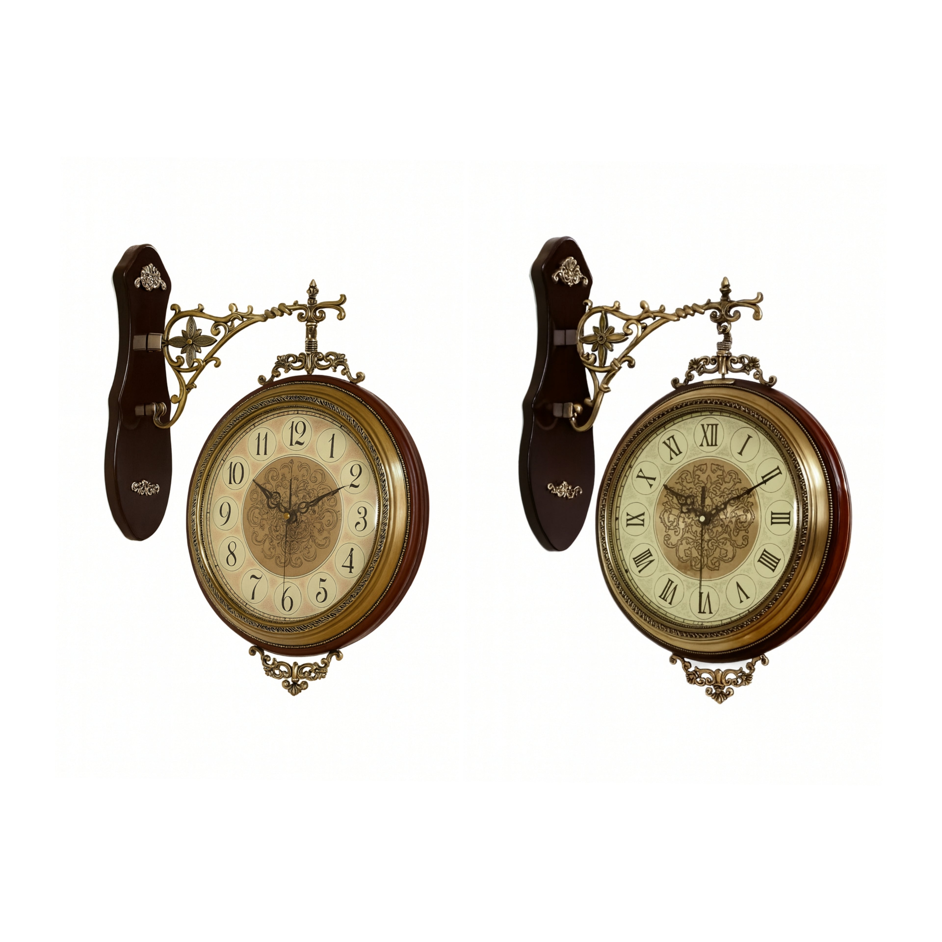 Wall Mount Vintage Double-Sided Clock