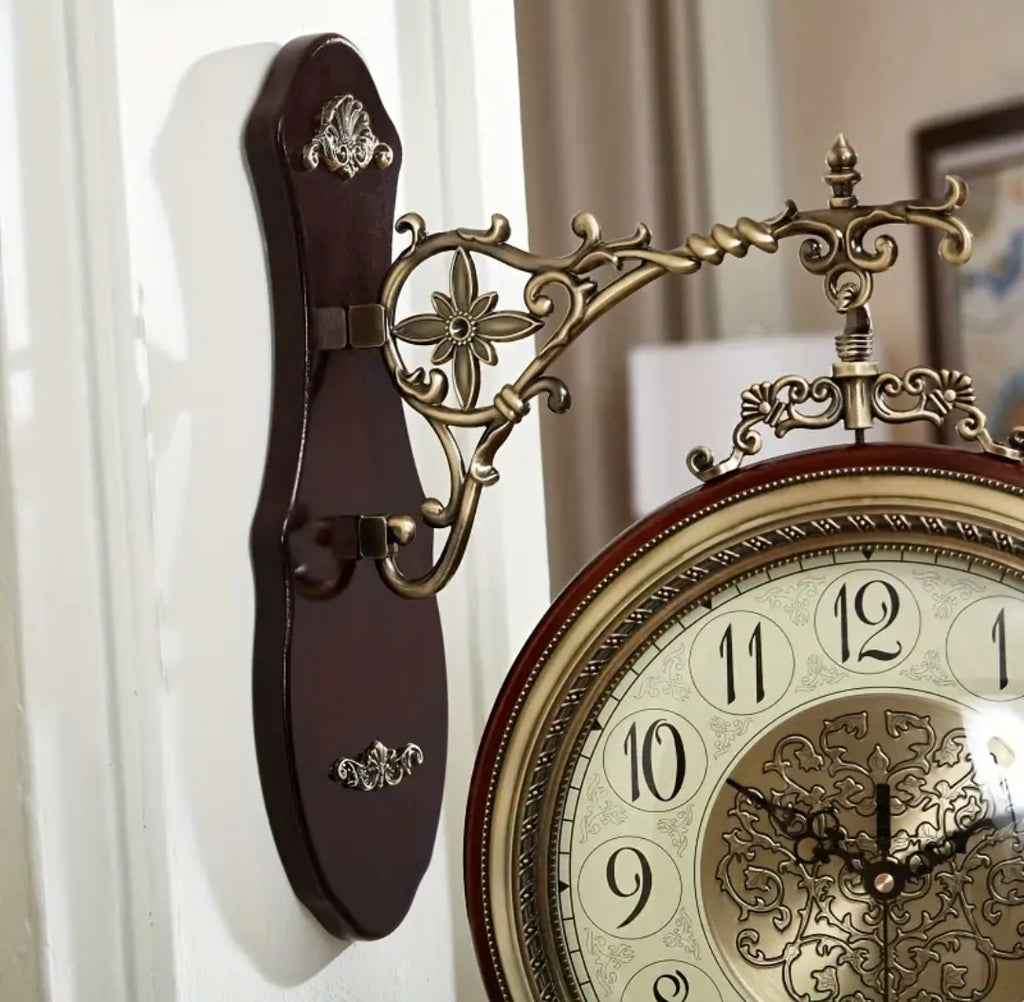 Wall Mount Vintage Double-Sided Clock