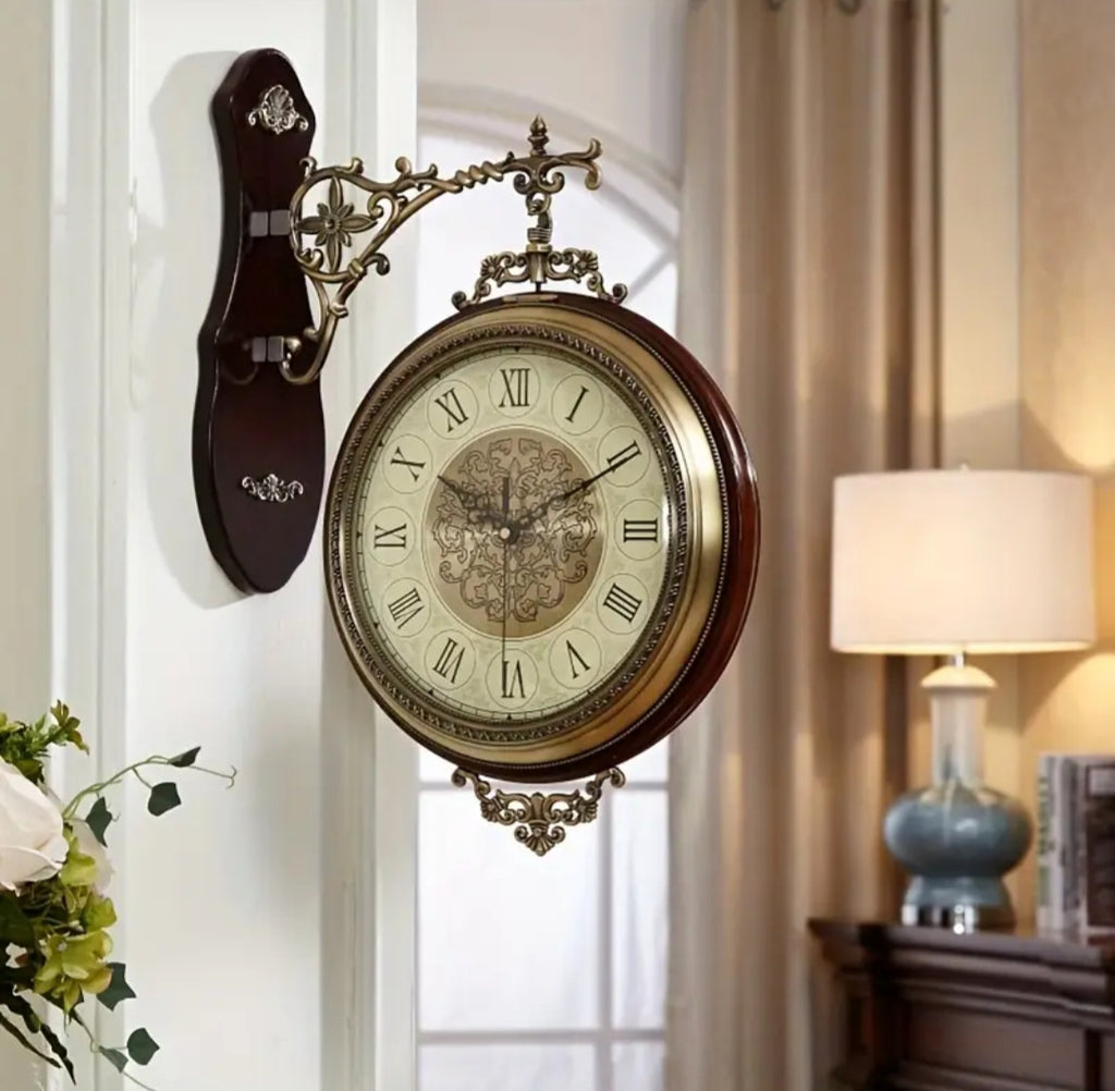 Wall Mount Vintage Double-Sided Clock